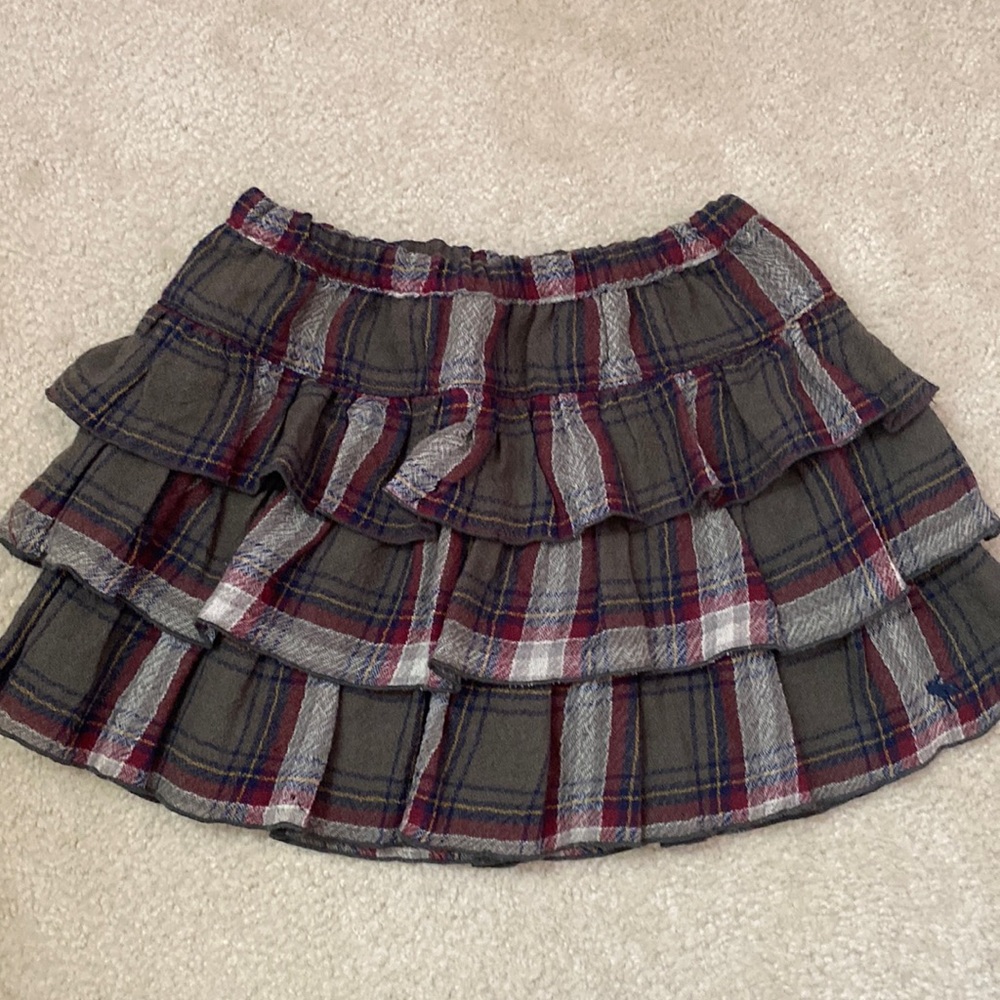 A&F Ruffle Plaid Skirt